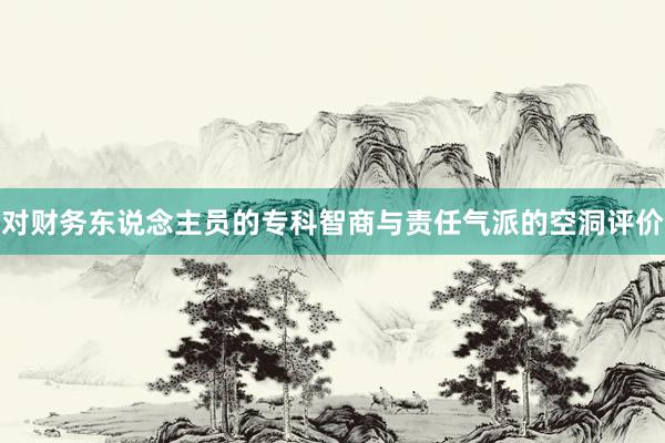 对财务东说念主员的专科智商与责任气派的空洞评价
