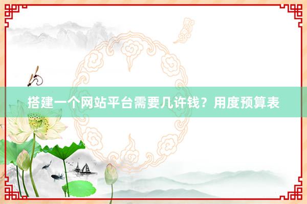 搭建一个网站平台需要几许钱？用度预算表